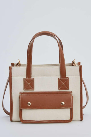 Flap Canvas Bag Camel