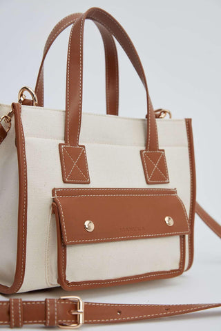 Flap Canvas Bag Camel