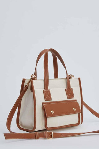 Flap Canvas Bag Camel