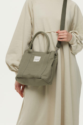 Two Compartment Tote Bag Khaki