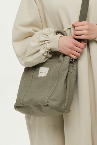 Two Compartment Tote Bag Khaki