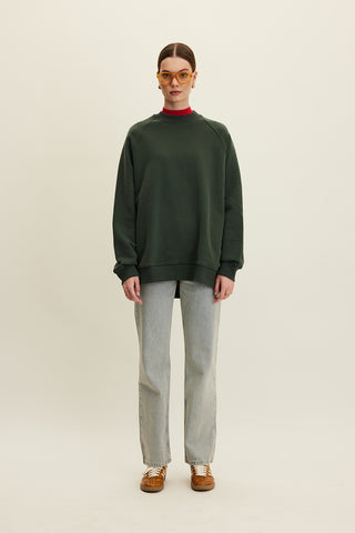 Oversized Basic Sweatshirt Green