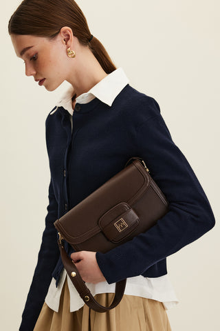 Premium Flap Bag Dark Brown