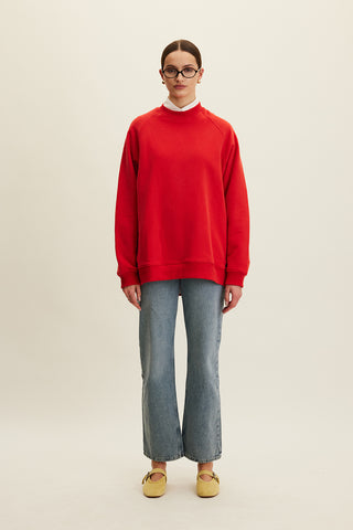 Oversized Basic Sweatshirt Red