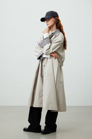 Milan Oversize Trench Coat Light Grey