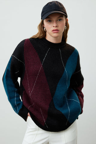 Baklava Pattern Knitwear Sweater Teal