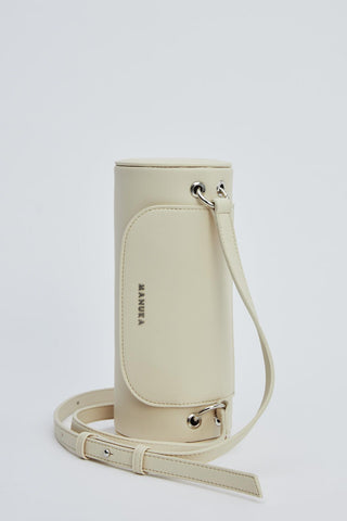 Cylinder Leather Bag Beige