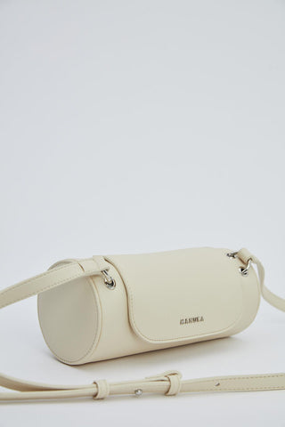 Cylinder Leather Bag Beige