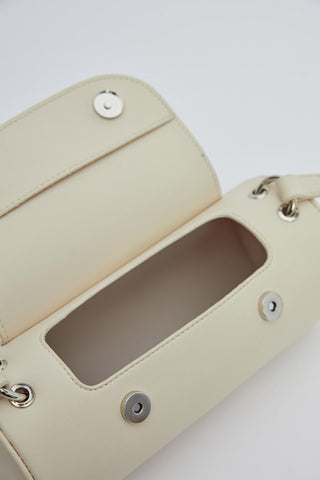 Cylinder Leather Bag Beige