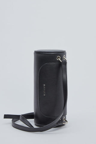 Cylinder Leather Bag Black