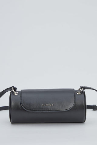 Cylinder Faux Leather Bag Black