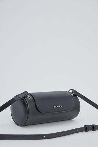 Cylinder Leather Bag Black