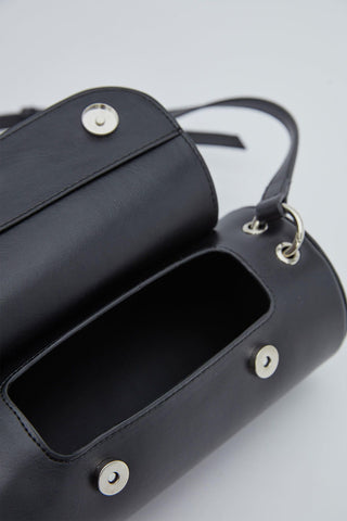 Cylinder Leather Bag Black