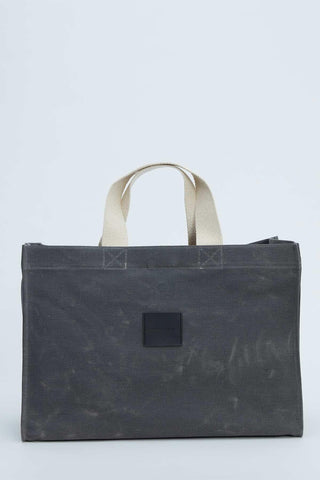 Faded Effect Large Canvas Bag Anthracite