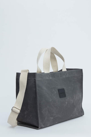 Faded Effect Large Canvas Bag Anthracite