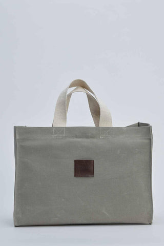 Faded Effect Large Canvas Bag Khaki