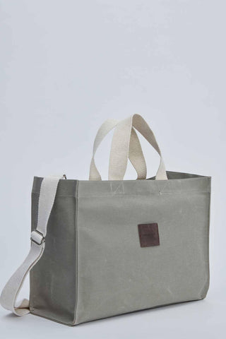 Faded Effect Large Canvas Bag Khaki