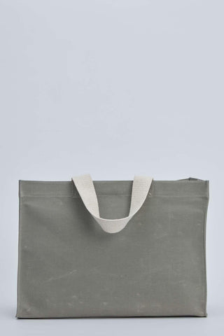 Faded Effect Large Canvas Bag Khaki