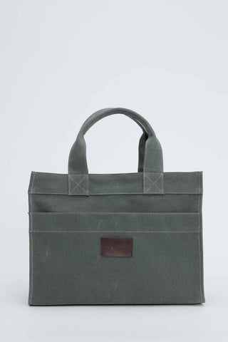 Faded Effect Medium Canvas Bag Khaki