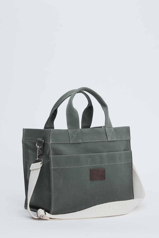 Faded Effect Medium Canvas Bag Khaki