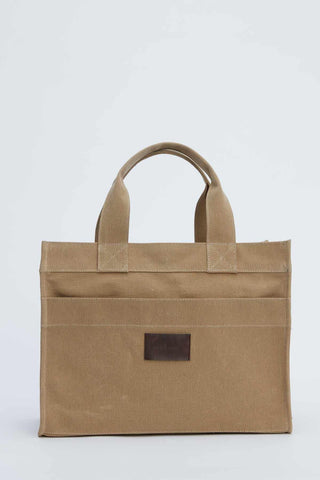 Faded Effect Medium Canvas Bag Camel