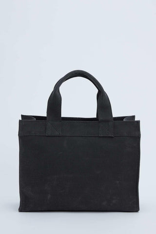 Faded Effect Medium Canvas Bag Black