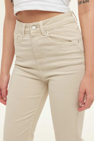 Denim Flare Jeans Beige