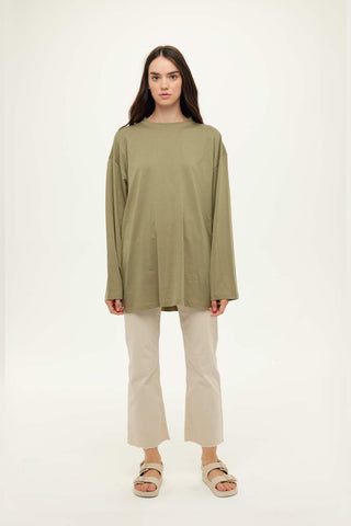 Oversize Long Sleeve T-Shirt Light Khaki