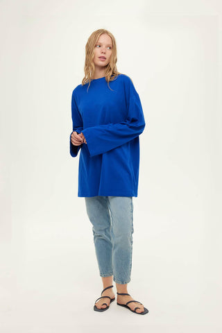 GENİŞ KOL OVERSIZE TSHIRT SAKS