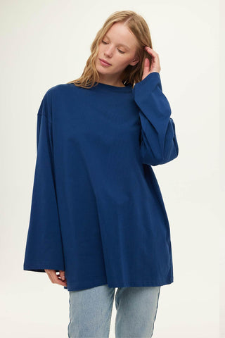 Oversize Long Sleeve T-Shirt Indigo