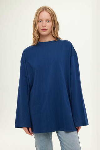 Oversize Long Sleeve T-Shirt Indigo