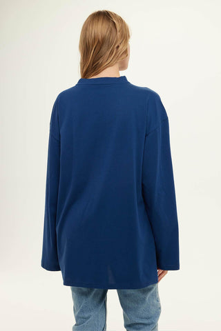 Oversize Long Sleeve T-Shirt Indigo