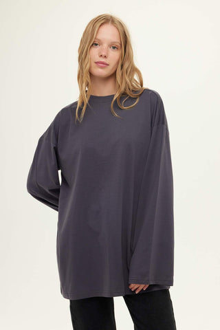 Oversize Long Sleeve T-Shirt Anthracite