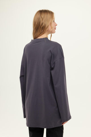 Oversize Long Sleeve T-Shirt Anthracite