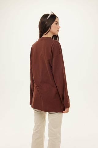 Oversize Long Sleeve Sweatshirt Chocolate