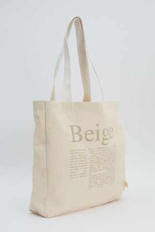 Printed Canvas Bag Beige