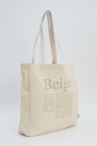 Baskılı Kanvas Çanta Bej