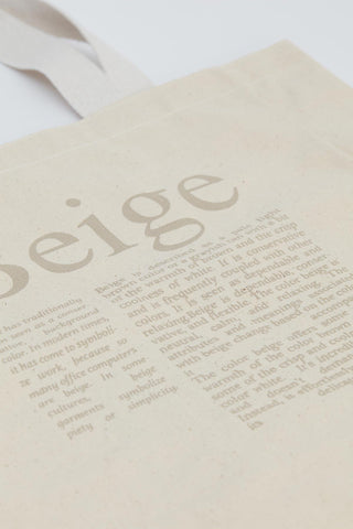 Baskılı Kanvas Çanta Bej