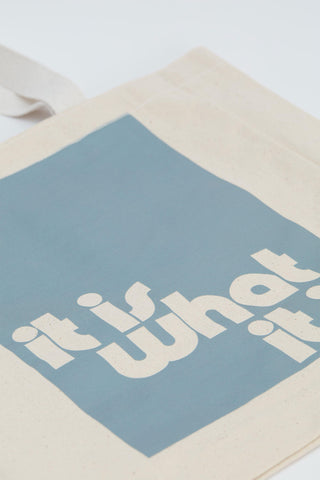 Baskılı Kanvas Çanta Mavi