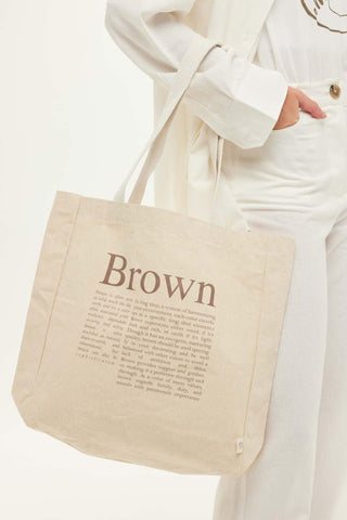 Printed Canvas Bag Brown