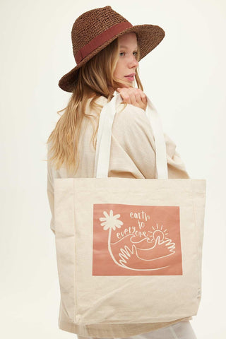 Printed Canvas Bag Natural