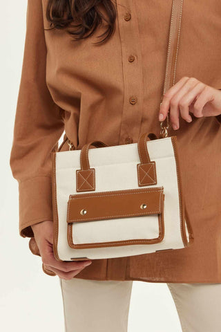 Flap Canvas Bag Camel