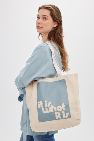 Printed Canvas Bag Blue