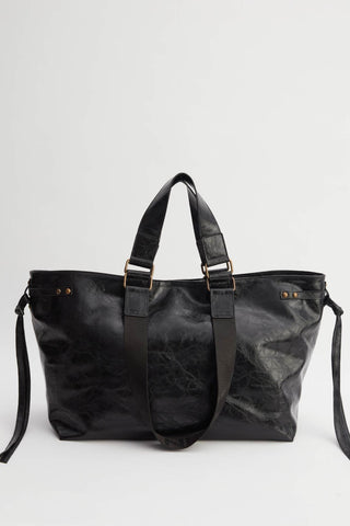 City Faux Leather Tote Bag Black