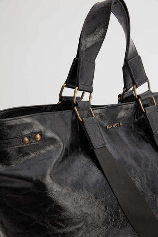 City Faux Leather Tote Bag Black