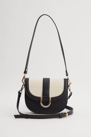 Buckle Detail Canvas Bag Black