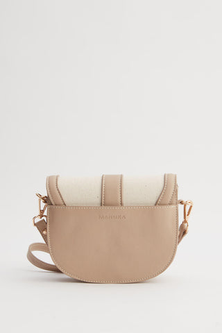 Buckle Detail Canvas Bag Beige