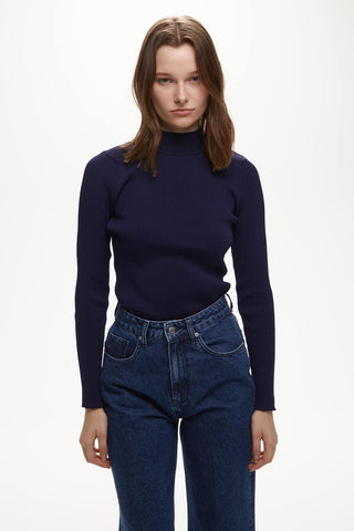 Basic Sweater Bodysuit Navy Blue