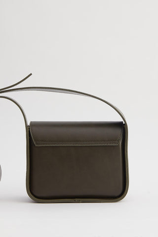 Square Faux Leather Bag With Wide Pockets Khaki