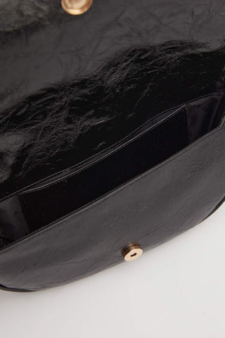 Vintage Oval Flap Bag Black